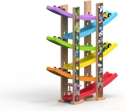 Gran pista de carreras de madera – ampliación con 6 rampas