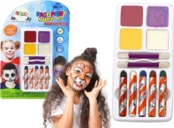 Set de pintura facial lápices de colores, purpurina, crayones, pinceles