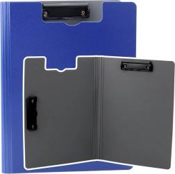 Portapapeles con dos clips A4 azul