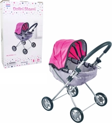 Cochecito para muñecas negro y rosa