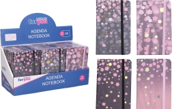 Cuaderno rayado 9 × 14 cm con motivo floral, 80 páginas