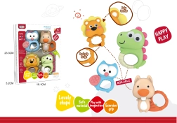Sonajeros de animalitos, set de 4 unidades