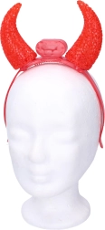 Cuernos de diablo brillantes y luminosos en diadema
