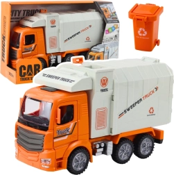 Vehículo urbano recolector de basura con luces y sonidos – naranja