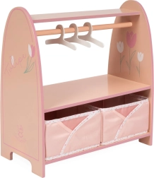 Perchero ropero de madera para ropa de muñecas TULIPE