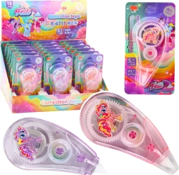 Corrector de cinta con forma de ratón con motivo de unicornio, rosa/morado