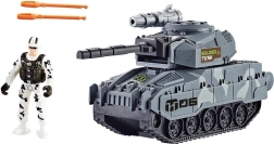 Tanque con figura militar y artillería funcional