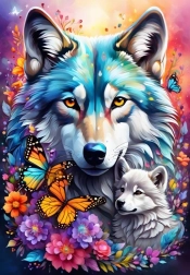 Puzzle Amor materno Lobos 1000 piezas