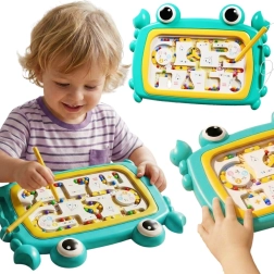 Laberinto magnético Montessori Woopie con forma de cangrejo turquesa