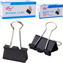 Clips de oficina universales acero resorte negro 32 mm 12 uds