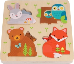 Petit Collage rompecabezas de madera de familias de animales