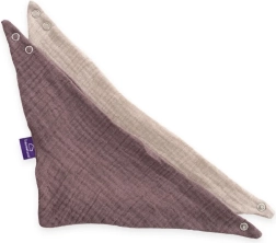 Pañuelos de muselina para el cuello Träumeland, beige y ciruela, 2 unidades