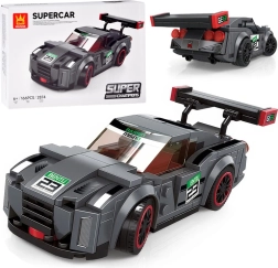 Set de construcción técnico coche deportivo gris, 166 piezas con pegatinas