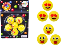 Juego de 6 pelotas saltarinas Emoji amarillas