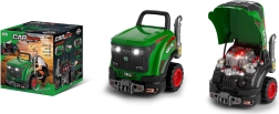 Tractor mecánico infantil verde con sonido, luz y vapor