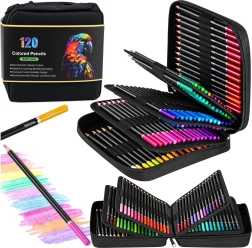 Set de 120 lápices de colores artísticos Soft Core en estuche con 2 cuadernos de bocetos