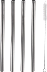 Pajitas de acero inoxidable con cepillo 21,5 cm – set de 5 uds.