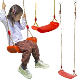 Columpio infantil de plástico con cuerdas – rojo