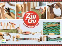 Pista de madera Zig Go de 48 piezas de Djeco