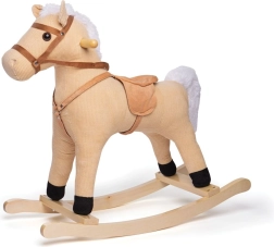 Caballo balancín de madera beige