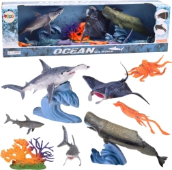 Set de figuras de animales marinos con elementos móviles