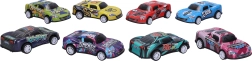 Coche de carreras metálico de retroceso 10 cm