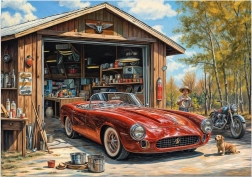 Puzzle Jaguar en el garaje 300 piezas XL