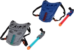 Pistola de agua con bomba y chaleco de 33 cm, set para diversión al aire libre