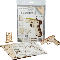 Pistola rompecabezas 3D de madera WOODEN CITY Guardian GLK-19
