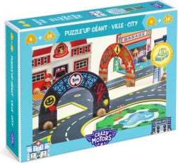 Djeco Puzzl’Up Ciudad – puzle de carreteras y circuito urbano (33 piezas)