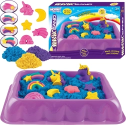Arena cinética 0,6 kg unicornios y arcoíris con mesa y moldes Woopie