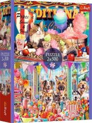 Puzzle 2x500 – amigos peludos TREFL
