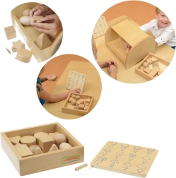 Set sensorial de madera Masterkidz para reconocer formas
