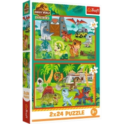 Puzzle 2x24 Pequeños dinosaurios Universal Jurassic World Trefl