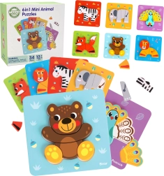 Rompecabezas de animales de madera WOOPIE GREEN Montessori, FSC