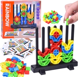 Insertable geométrico Montessori de colores en varillas con tarjetas de patrones