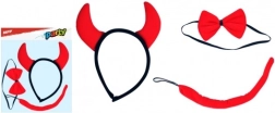 Set de carnaval infantil de diablito – diadema con cuernos, colita y pajarita