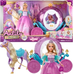 Muñeca princesa Woopie Lily con gran carruaje mágico y accesorios