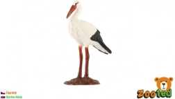 Figura de plástico de cigüeña blanca 9 cm