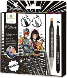 Artissimo rotuladores de alcohol de doble punta para MANGA – set 10+1