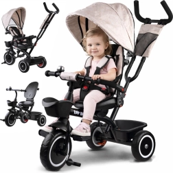Triciclo infantil 3 en 1 con capota TINY BIKE – Beige