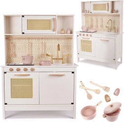 Cocinita infantil de madera MDF retro boho 100 cm con accesorios