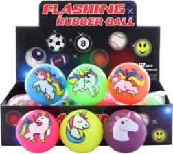 Pelota de goma de unicornio con luz 5,5 cm