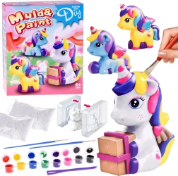 Set creativo hazlo tú mismo: moldeo y pintura de unicornios de yeso