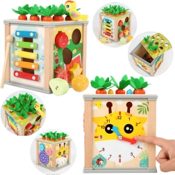 Cubo educativo de madera 5 en 1 para niños