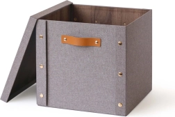 Caja de almacenamiento con tapa 30 × 30 × 28 cm de papel y cartón