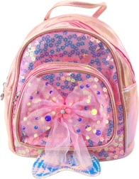 Mochila infantil rosa con lazo de tul
