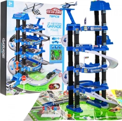 Mega garaje de aparcamiento policial con ascensor y alfombrilla de juego