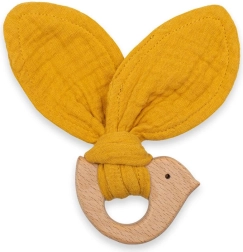 Mordedor infantil con pajarito NEW BABY Bird color mostaza