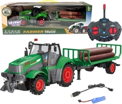 Tractor RC con remolque para troncos 1:24 WOOPIE